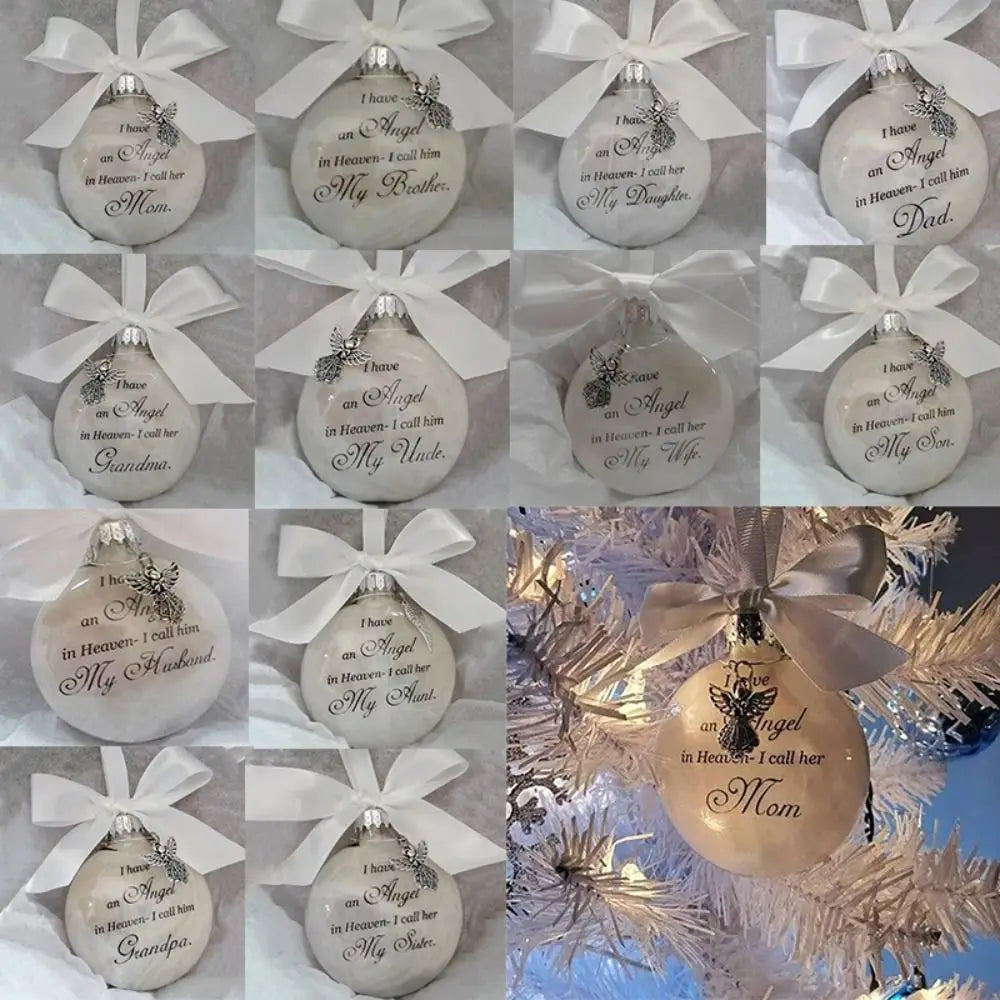 Angel's Embrace Memorial Ornament - Feathered Christmas Keepsake 'I Have an Angel in Heaven'