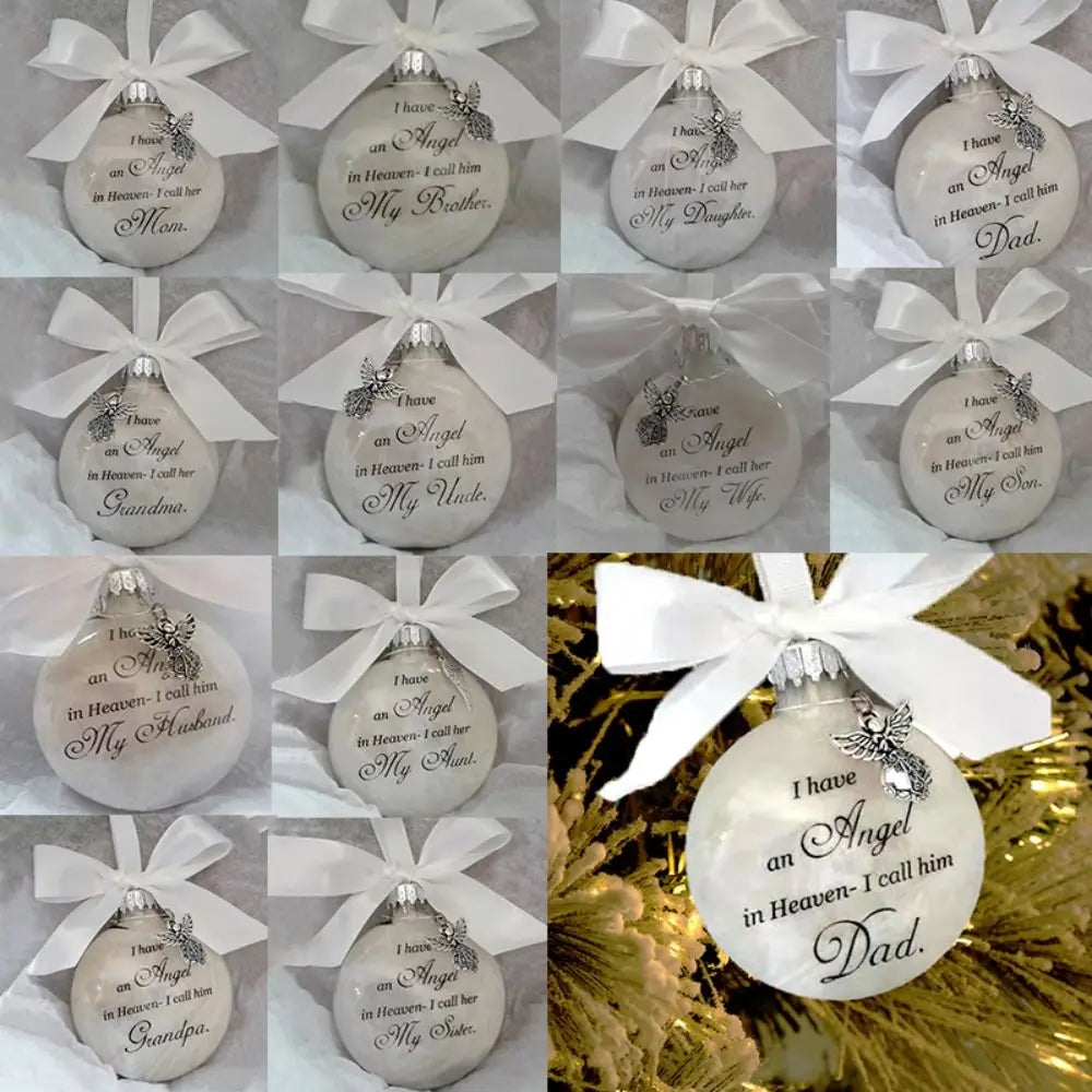 Angel's Embrace Memorial Ornament - Feathered Christmas Keepsake 'I Have an Angel in Heaven'