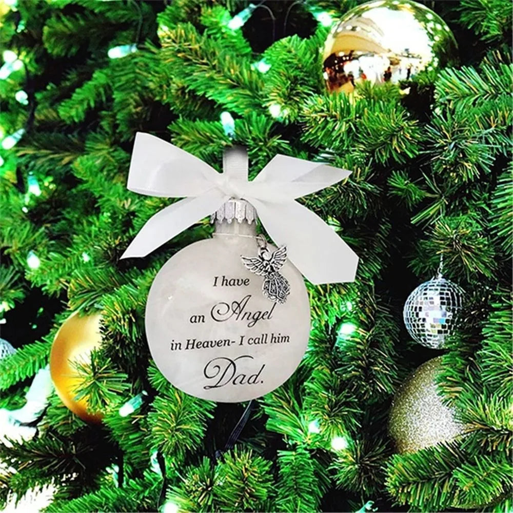 Angel's Embrace Memorial Ornament - Feathered Christmas Keepsake 'I Have an Angel in Heaven'